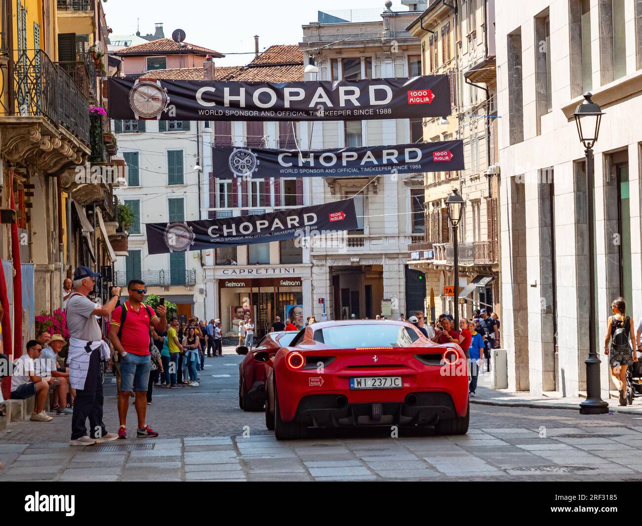 Ferrari-Parade, Mille Miglia 2023, day5 in Brescia Stockfoto