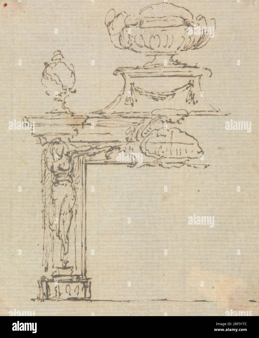 Entwurf für ein Chimneypiece von Joseph Wilton Stockfoto