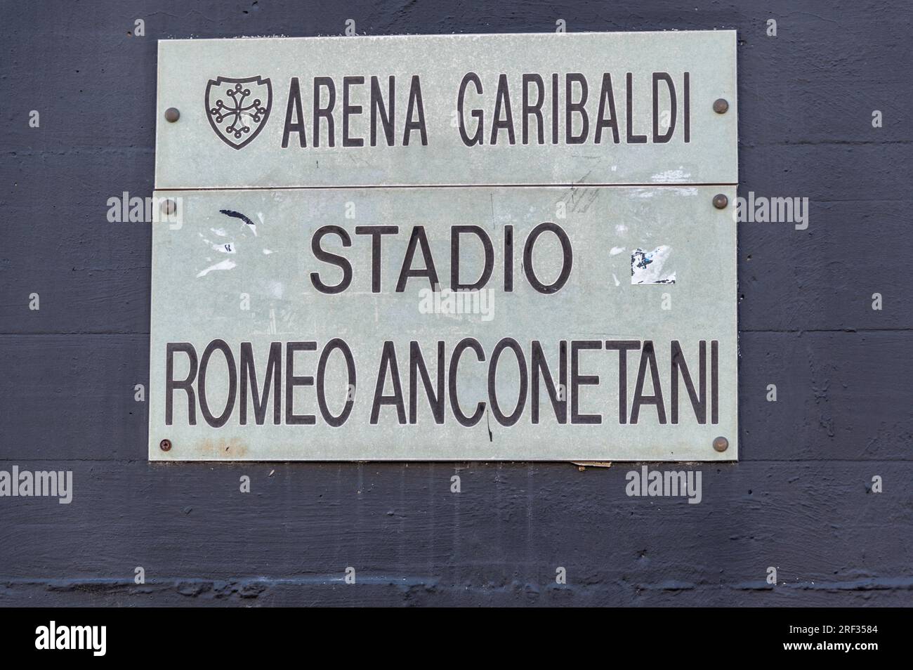 Das Stadio Romeo Anconetani ist ein vielseitiges Stadion in Pisa in der italienischen Toskana. Das Stadion, das für 25.000 Zuschauer gebaut wurde, wurde zuerst eröffnet Stockfoto