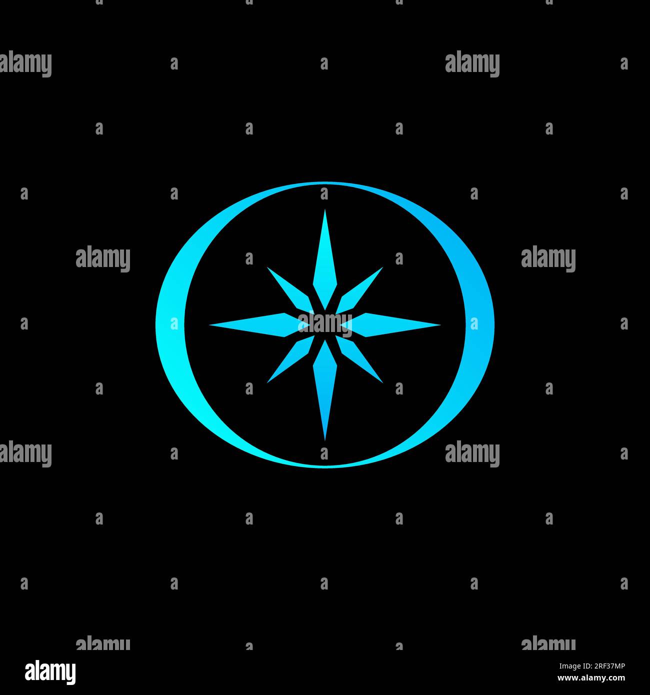 Logo Design Grafikkonzept kreativ Abstrakt Premium Vector Stock Zeichen einzigartiger Kompass Swoosh. Zugehöriger Transport Segler Abenteuer Wald im Freien Stock Vektor