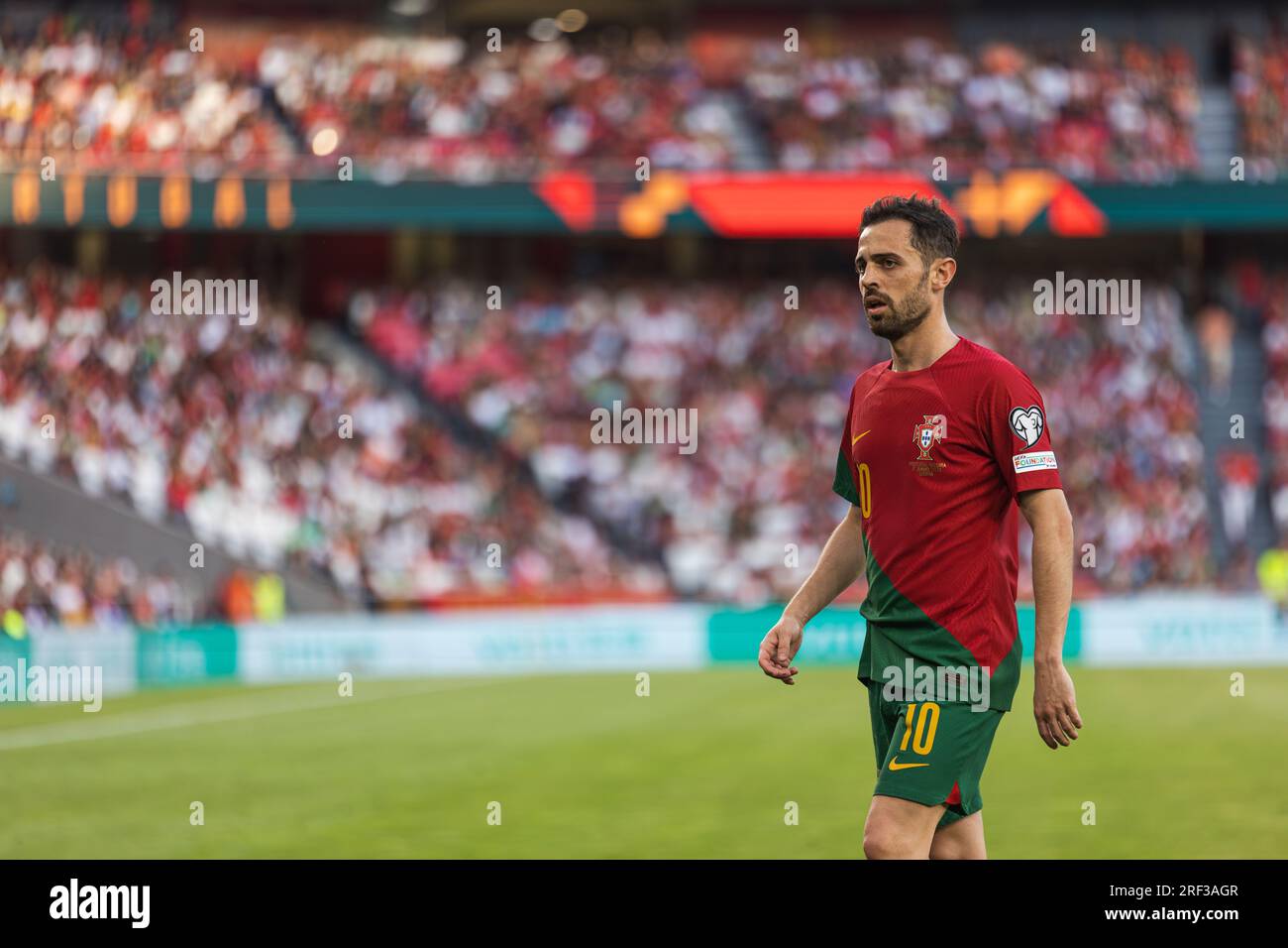 Bernardo Silva während des UEFA-Qualifikationsspiels zur Euro 2024 zwischen Nationalmannschaften Portugals und Bosnien und Herzegowina im Estadio Da Luz, Lissabon, Hafen Stockfoto