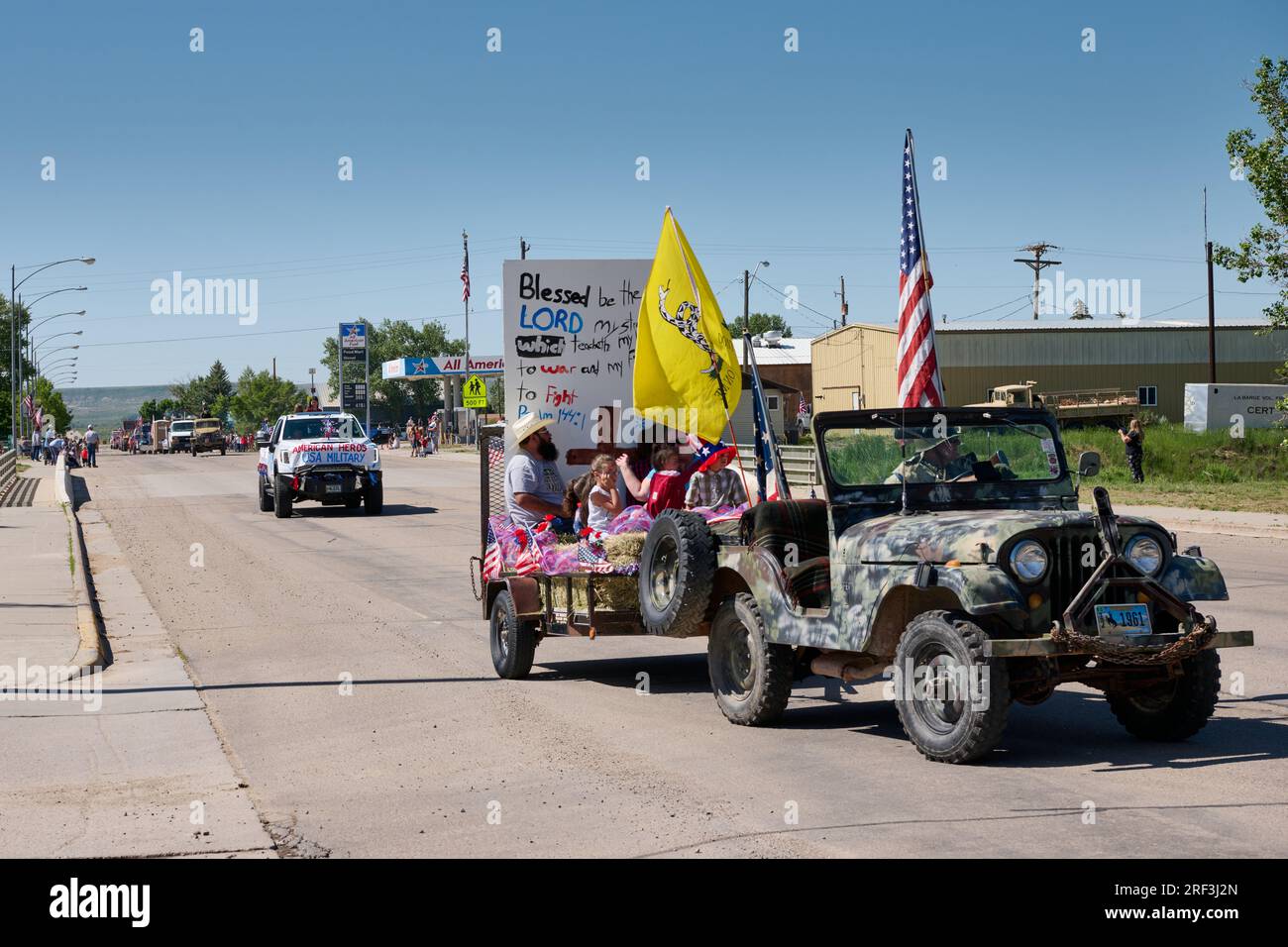 4. Juli Unabhängigkeitstag Parade irgendwo in Wyoming, Vereinigte Staaten von Amerika Stockfoto