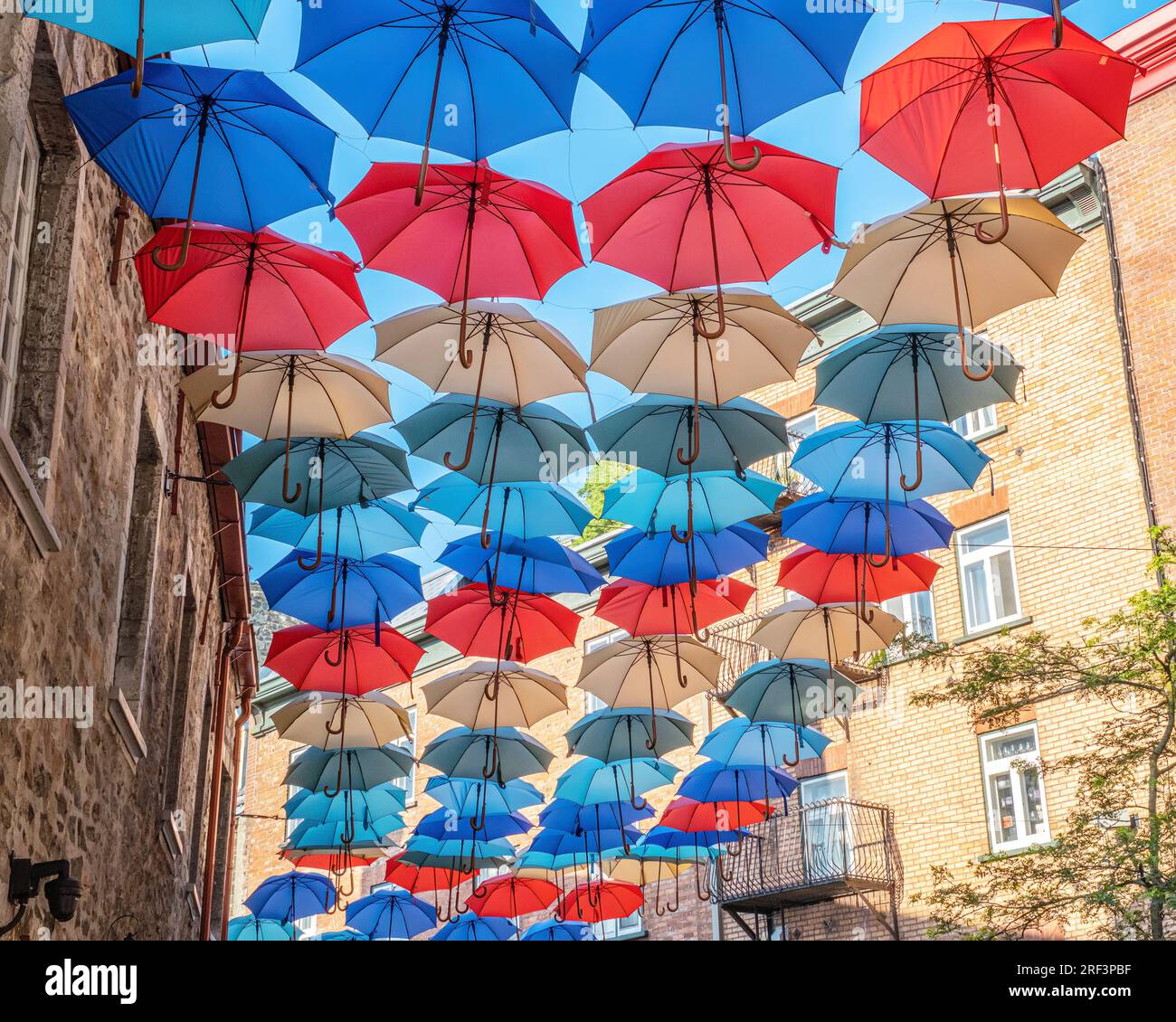 Regenschirme aufgehängt -Fotos und -Bildmaterial in hoher Auflösung – Alamy