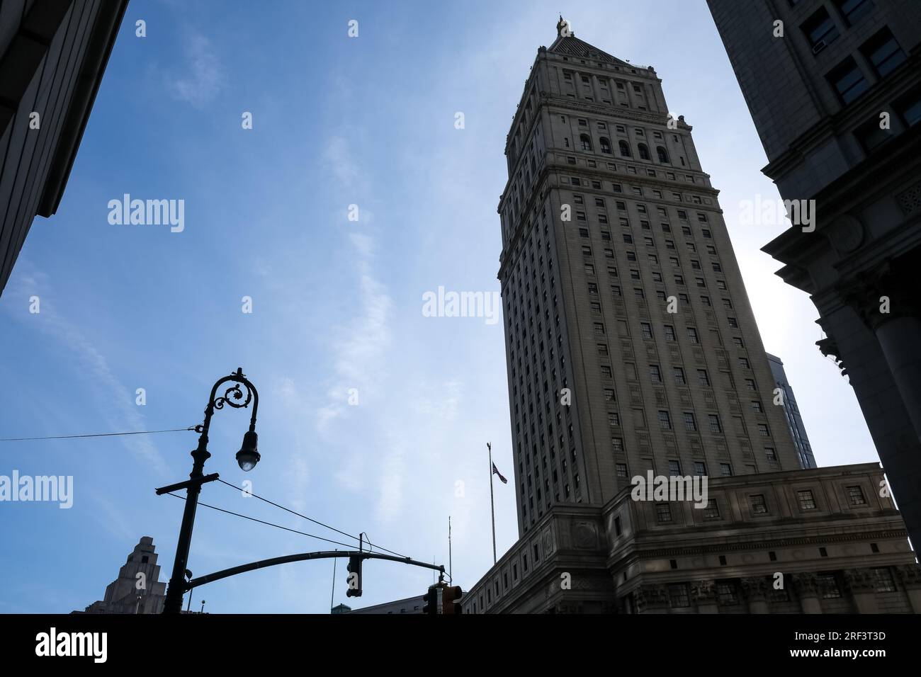 Blick auf Lower Manhattan, den südlichsten Teil von Manhattan, den zentralen Bezirk für Geschäfte, Kultur und Regierung in New York City Stockfoto