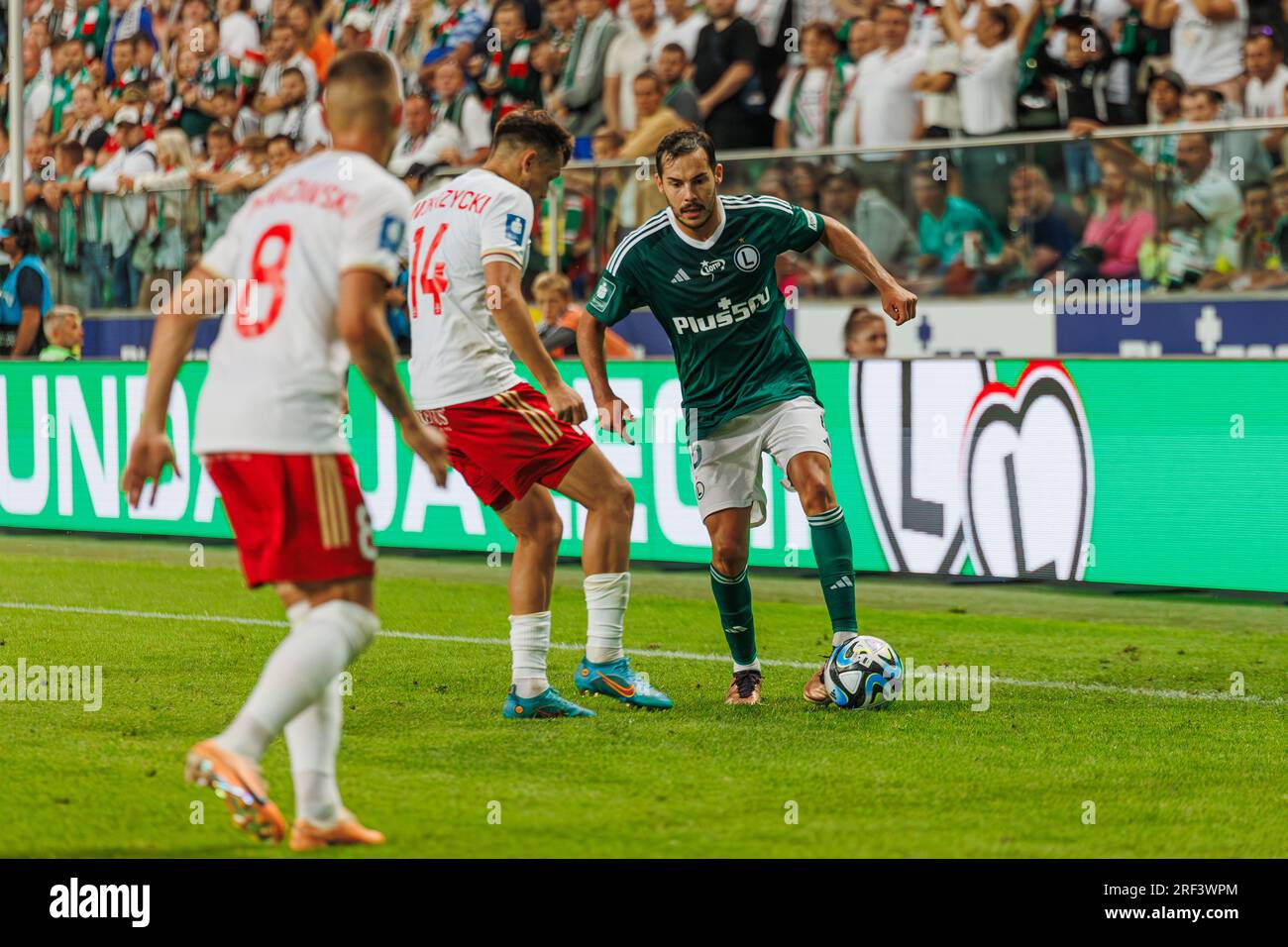 Yuri Ribeiro während des Spiels PKO BP Ekstraklasa 2023/24 zwischen Legia Warszawa und LKS Lodz im städtischen Stadion Legia, W von Marshall Józef Piłsudski Stockfoto