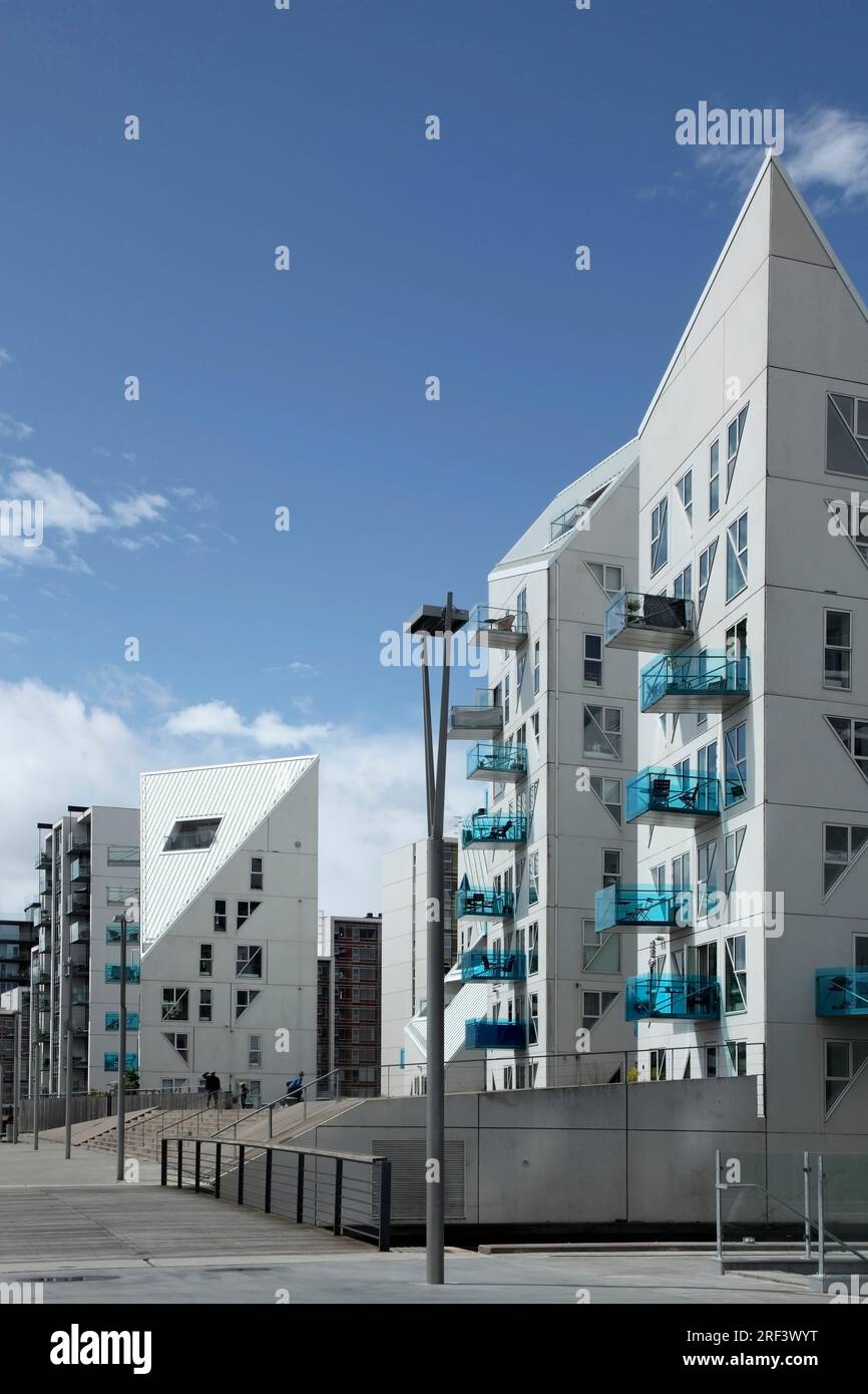 Die Eisberghäuser, Aarhus docklands, Dänemark. Stockfoto