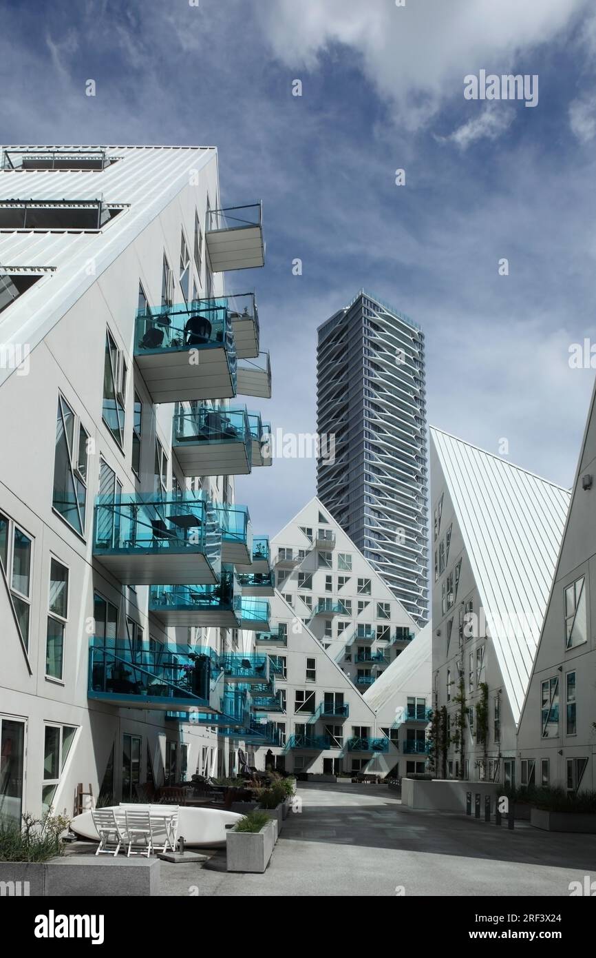 Die Eisberghäuser, Aarhus docklands, Dänemark. Stockfoto