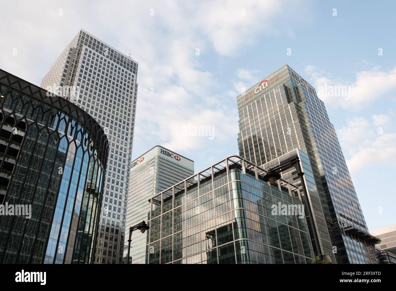 Wolkenkratzer und die Skyline von London, Canary Wharf, Isle of Dogs, London, England, GROSSBRITANNIEN Stockfoto