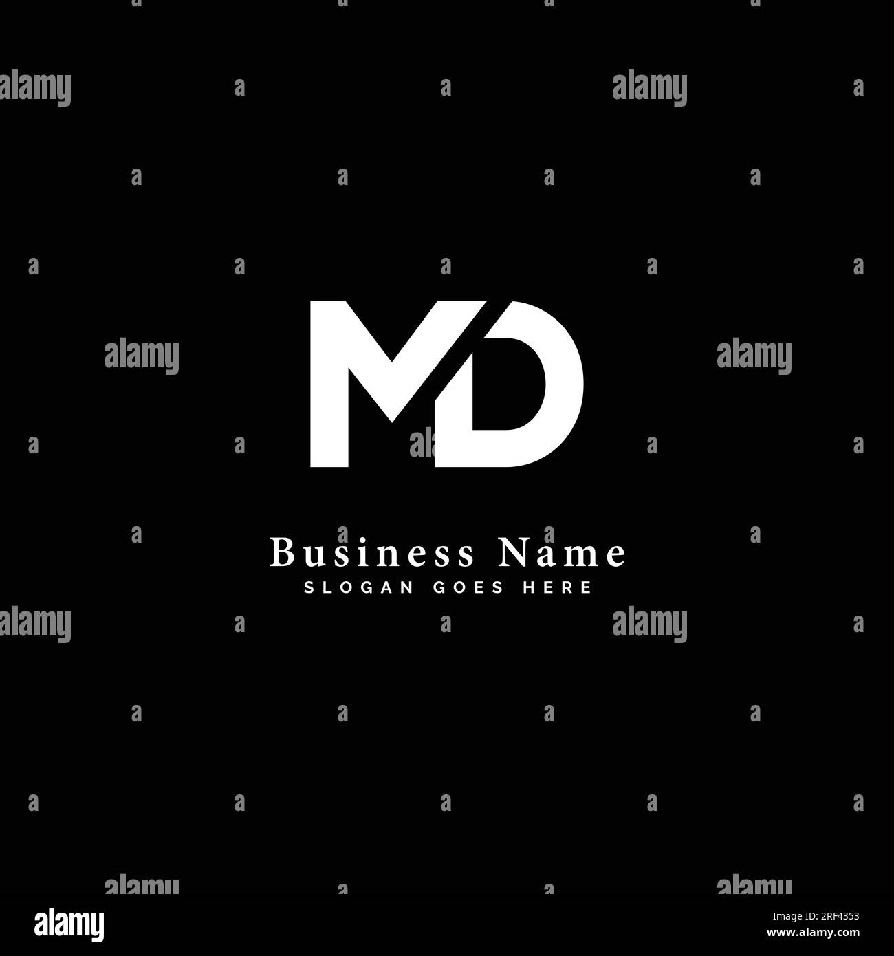 M, D, MD Logo Design Vector Template. Abbildung des abstrakten MD-Logos mit Buchstabe Stock Vektor