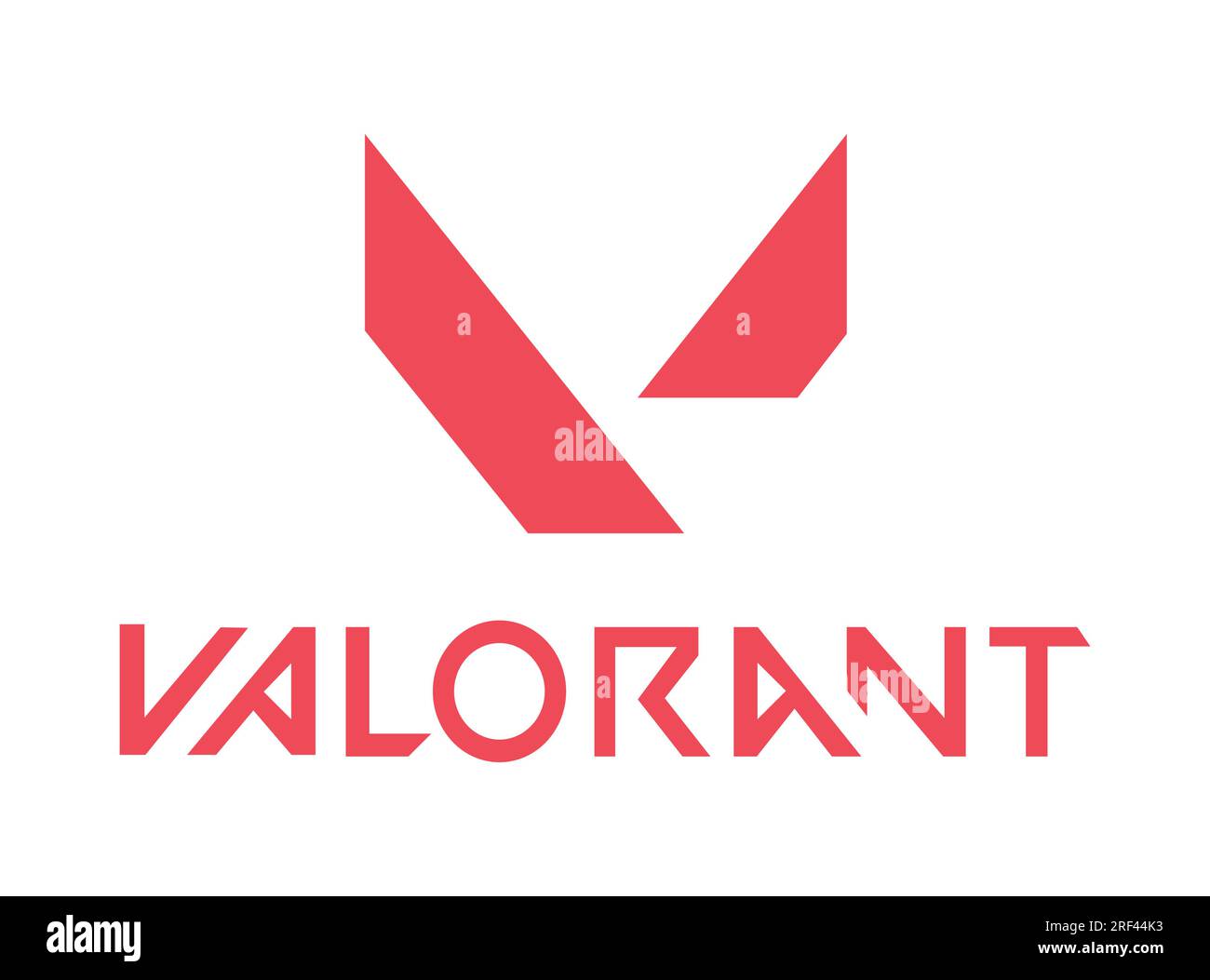 Vector-Logo des Videospiels Valorant. Logo der Anwendung. Aufruhr-Spiele. MMORPG-Genre. Editorial Stock Vektor