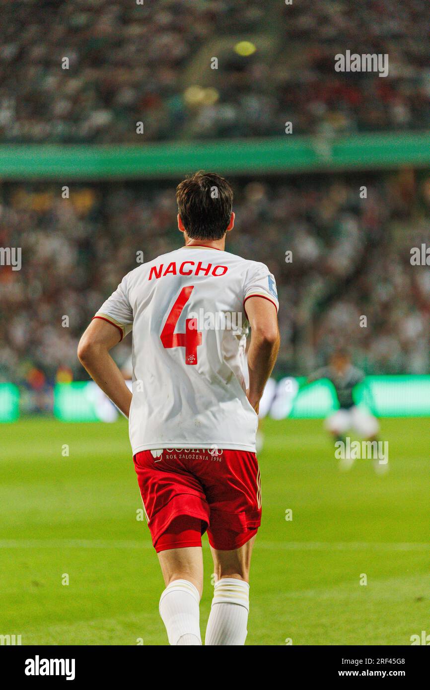 Nacho Monsalve während des Spiels PKO BP Ekstraklasa 2023/24 zwischen Legia Warszawa und LKS Lodz im städtischen Legia-Stadion von Marshall Józef Piłsudski, Stockfoto