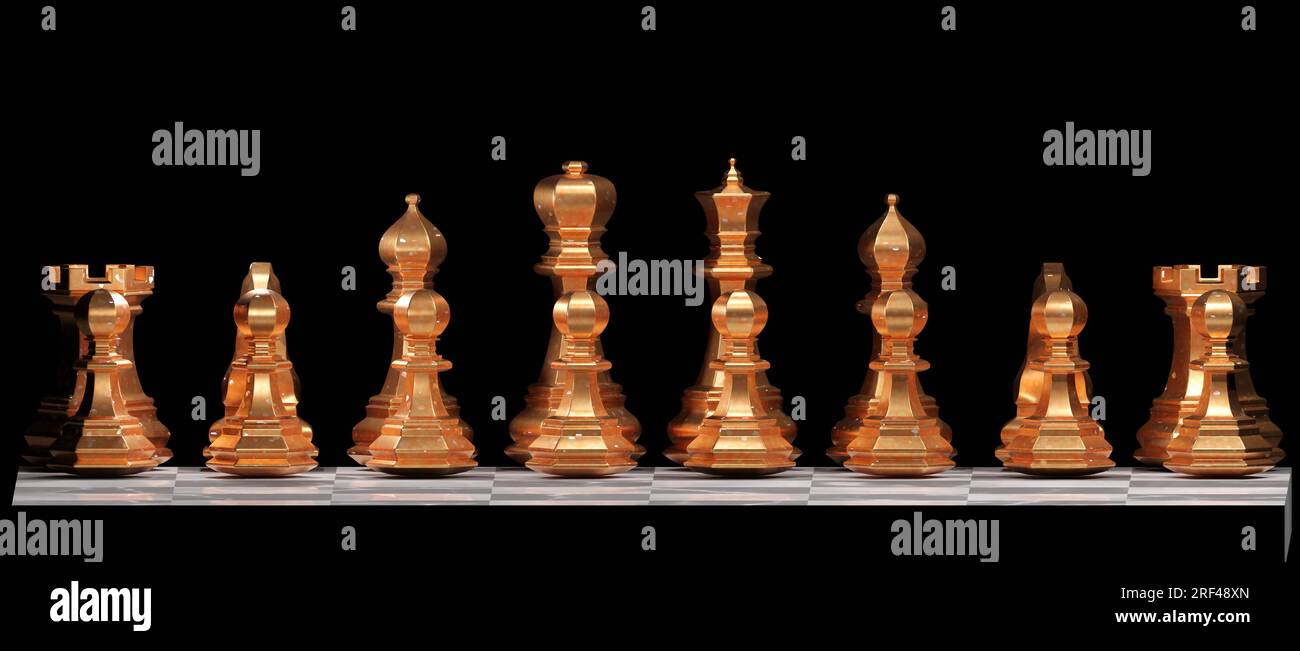 Business Strategy Schach. Schachbrett mit Schachfiguren. Teamwork, Führung und Erfolgskonzept. Stockfoto