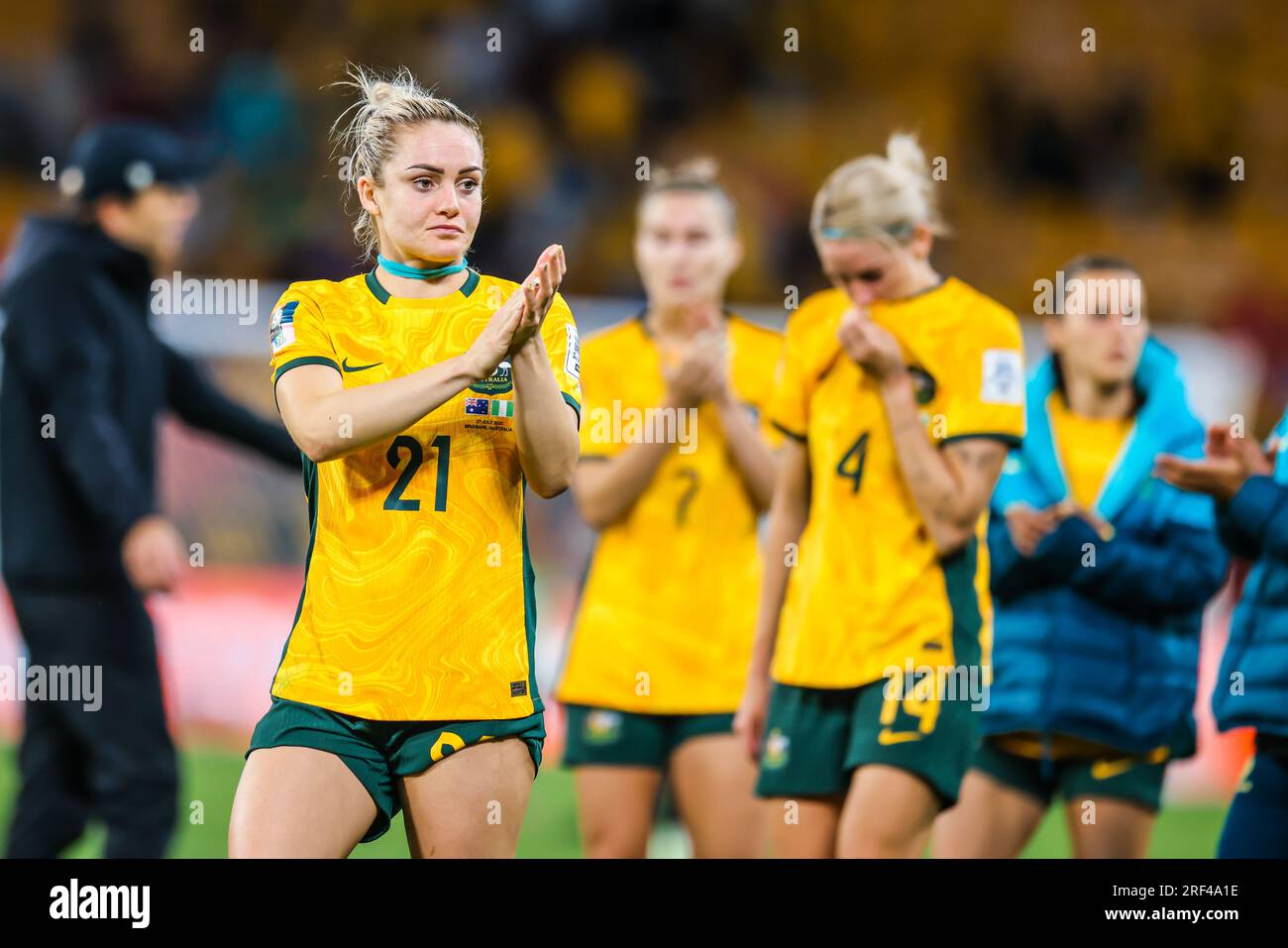 BRISBANE, AUSTRALIEN - JULI 27: Australien spielt Nigeria bei der FIFA Frauen-Weltmeisterschaft A. Stockfoto