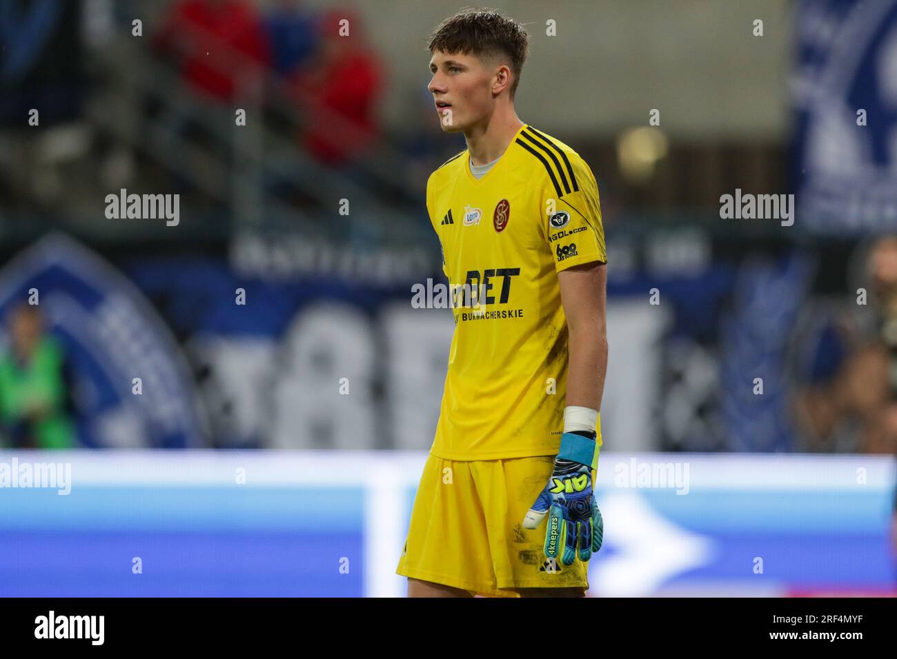 Gliwice, Polen. 28. Juli 2023. Alexander Bobek von LKS Lodz während des polnischen Fußballspiels PKO Ekstraklasa League 2023/2024 zwischen Ruch Chorzow und LKS Lodz im Gliwice Muncipal Stadium. Endstand: Ruch Chorzow 2:0 LKS Lodz. (Foto: Grzegorz Wajda/SOPA Images/Sipa USA) Guthaben: SIPA USA/Alamy Live News Stockfoto