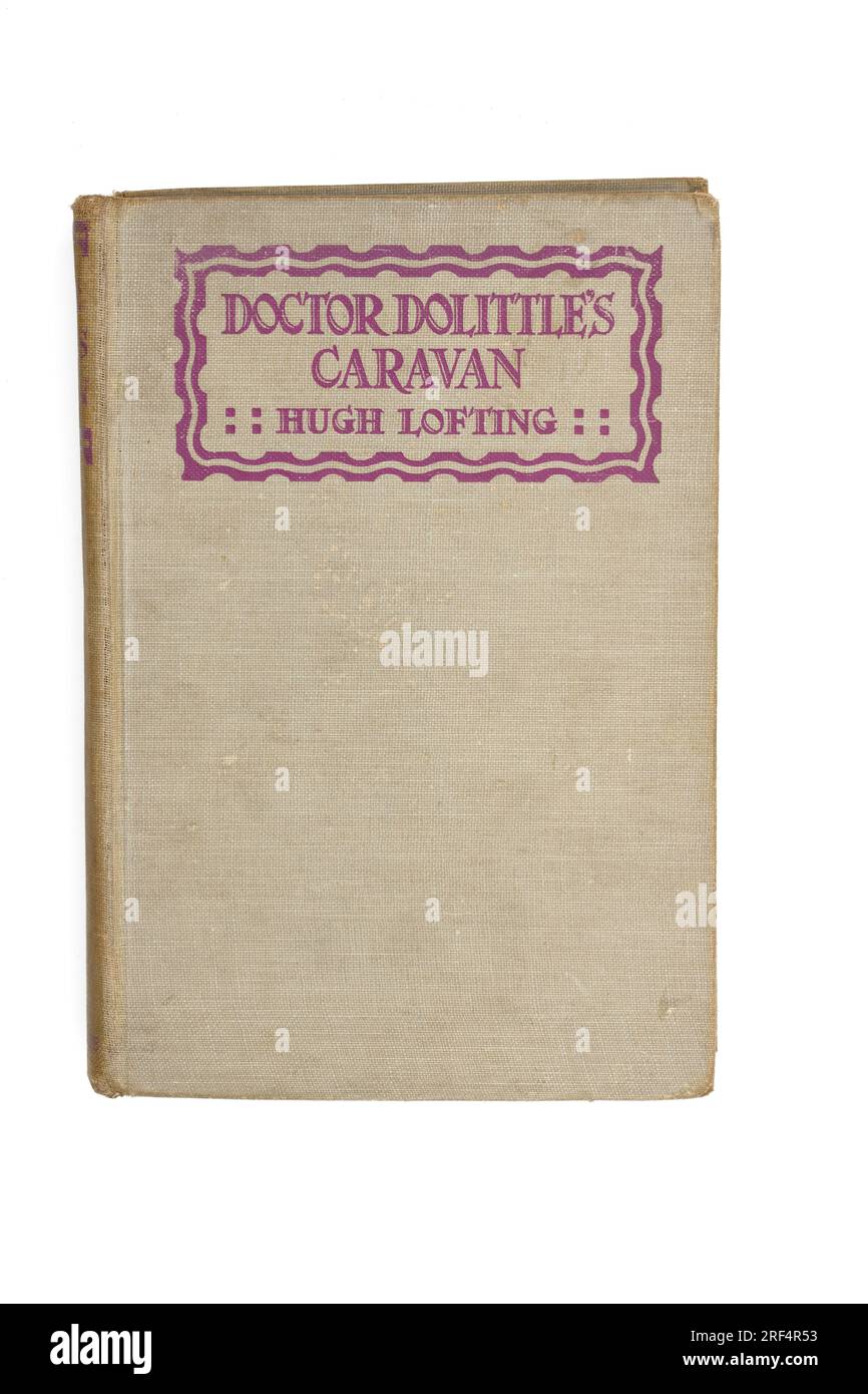 Hardback-Titelblatt von Hugh Lofting's Doctor Dolittle's Caravan Stockfoto