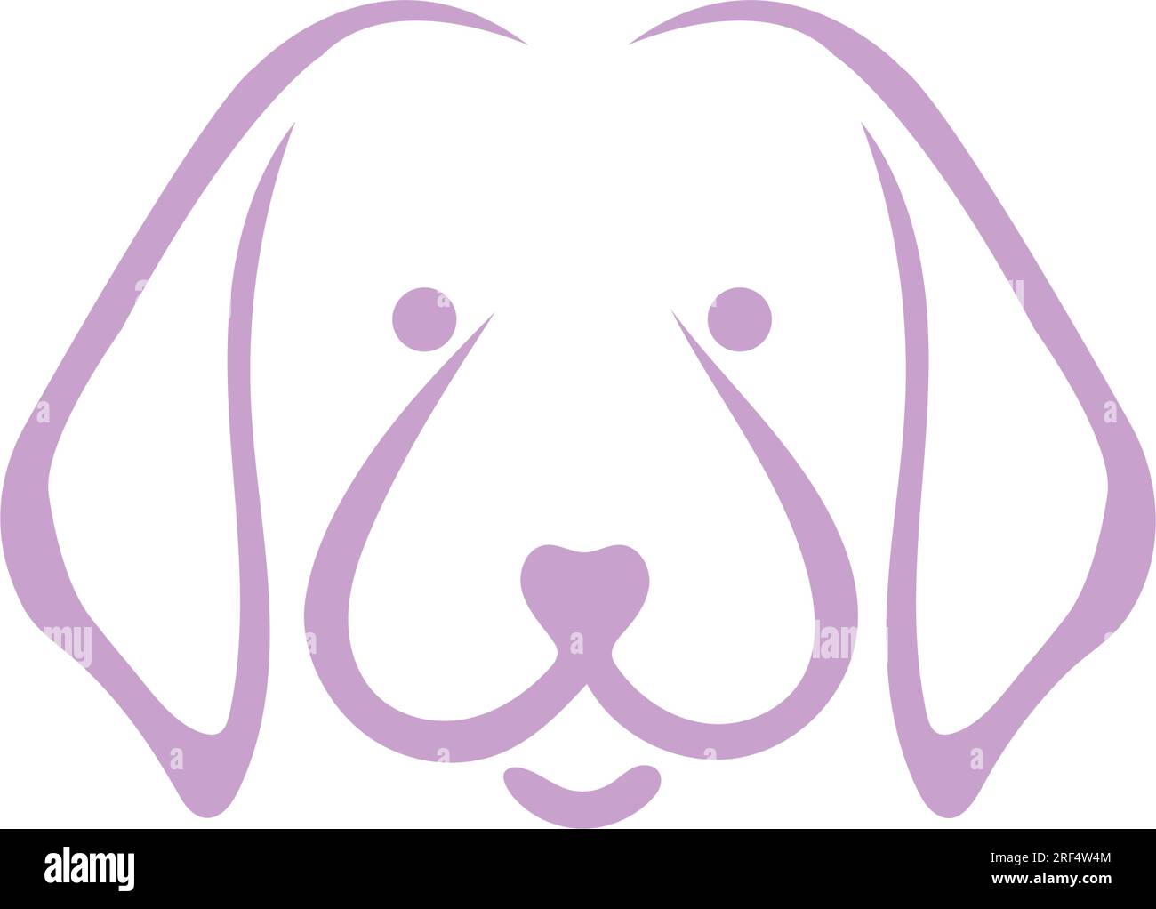 Labrador Hundekopfsymbol. Flacher Stil. Zeichentrickhund-Gesicht. Vektordarstellung auf weiß isoliert. Einfache Silhouette. Logo-Konzept für Tiere. Logo-Design t Stock Vektor