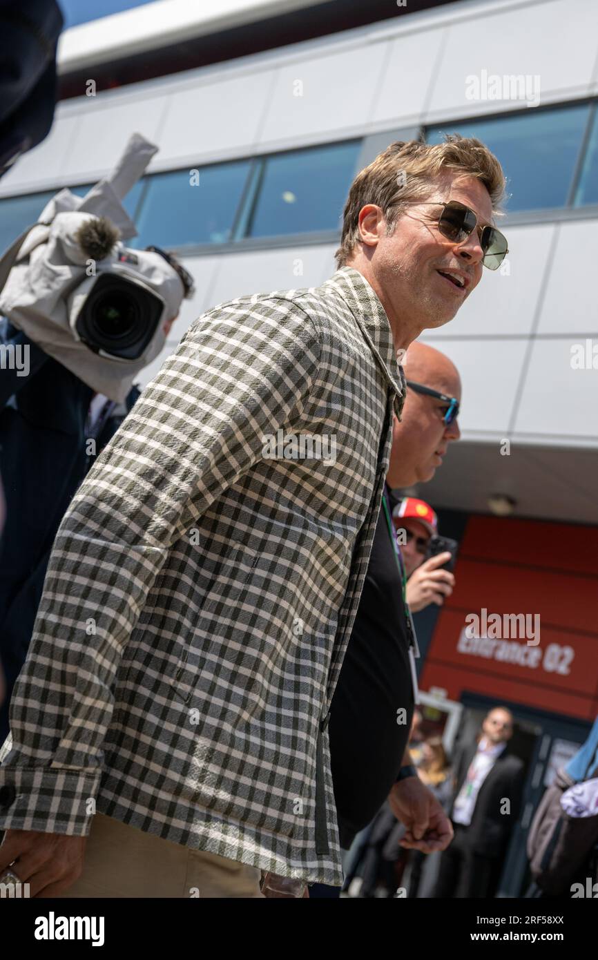 Silverstone, Großbritannien - Freitag, 7. Juli 2023 - FORMEL 1 ARAMCO GROSSEN PREIS 2023 - Brad Pitt (USA) Stockfoto