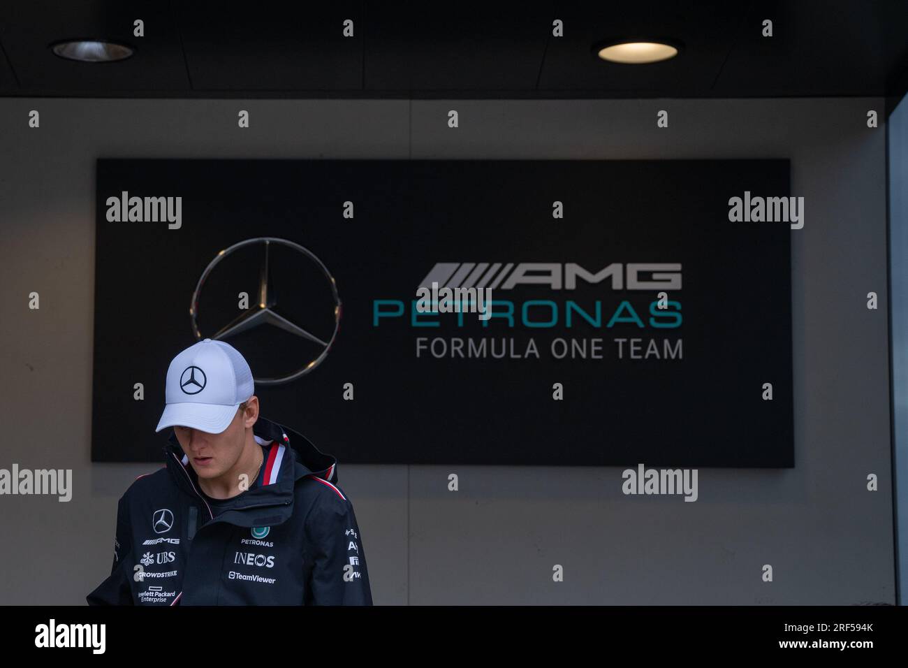 Silverstone, Großbritannien - Freitag, 7. Juli 2023 - FORMEL 1 ARAMCO GRAND PRIX 2023 - Mick Schumacher (Deutschland) - Mercedes AMG F1 Stockfoto