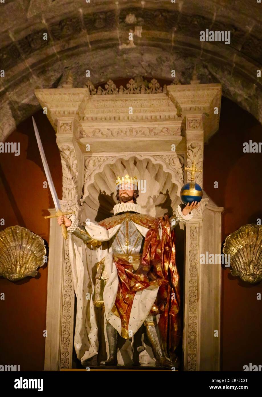 Statue des Königs Ferdinand III. Von Kastilien Kapelle der Reliquien Santiago de Compostela Archathedrale Basilika Santiago de Compostela Galicien Spanien Stockfoto