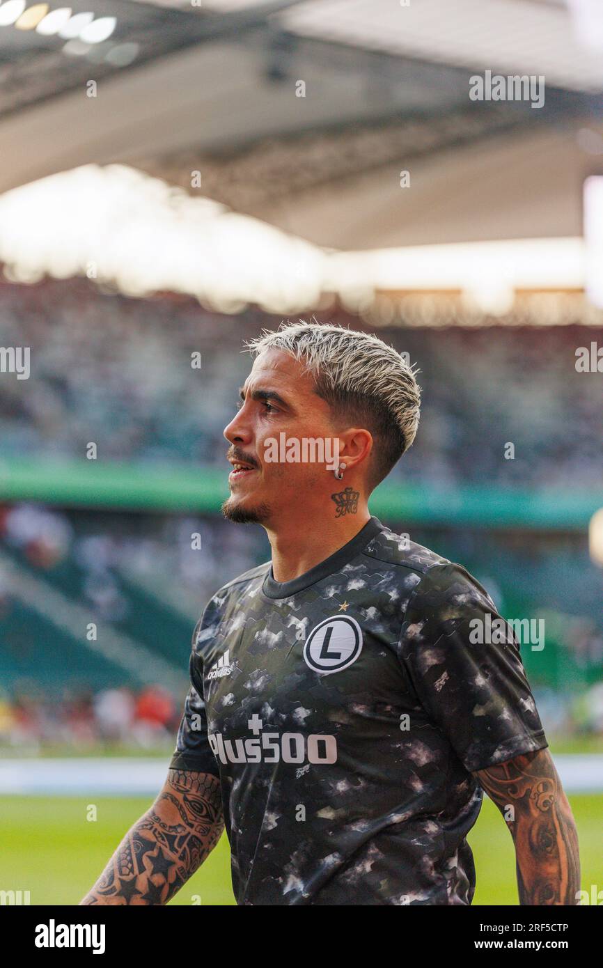 Josue Pesqueira während des Spiels PKO BP Ekstraklasa 2023/24 zwischen Legia Warszawa und LKS Lodz im städtischen Legia-Stadion von Marshall Józef Piłsudski Stockfoto