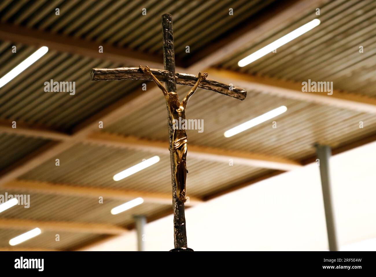 Gedächtniskirche Moses (Kreuz) Maqam Nabi Musa, Mount Nebu, Madaba, Jordanien (christliche Geschichte im Nahen Osten) Stockfoto
