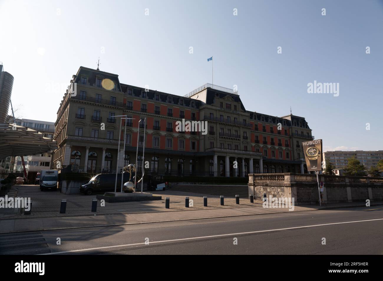 Genf, Schweiz - 25. März 2022: Der Palais Wilson ist der derzeitige Sitz des Amtes des Hohen Kommissars der Vereinten Nationen für Human Rig Stockfoto