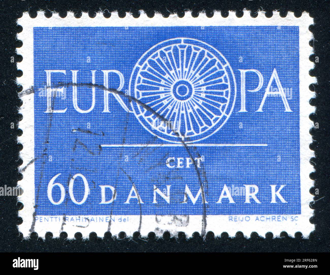 DÄNEMARK - CIRCA 1984: Stempel gedruckt von Dänemark, zeigt den dänischen Stempel, circa 1984 Stockfoto