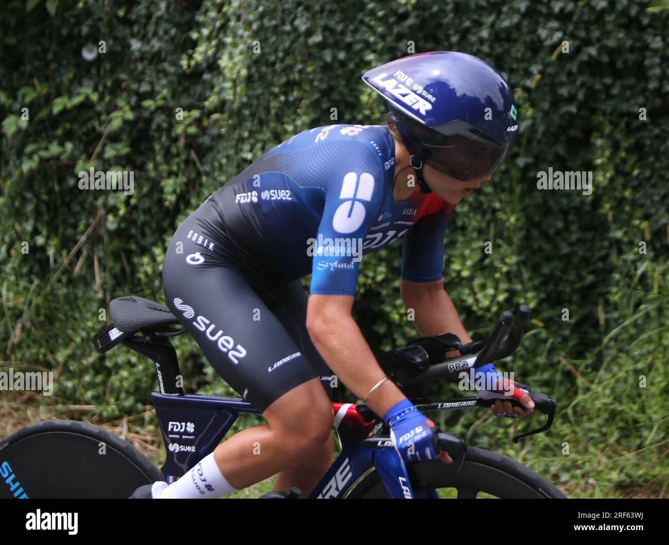 Pau, Frankreich. 30. Juli 2023. WIEL Jade von FDJ - SUEZ während der Tour de France Femmes avec Zwift, Stage 8, Time Trial, Pau - Pau (22, 6 km) am 30. Juli 2023 in Frankreich. Foto: Laurent Lairys/ABACAPRESS.COM Kredit: Abaca Press/Alamy Live News Stockfoto