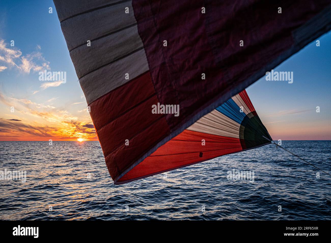 Mittelsommersegel 2023. Die längste Ostseeregatta von Wismar nach Töre. Teilnahme von Philipp Hympendahl Stockfoto