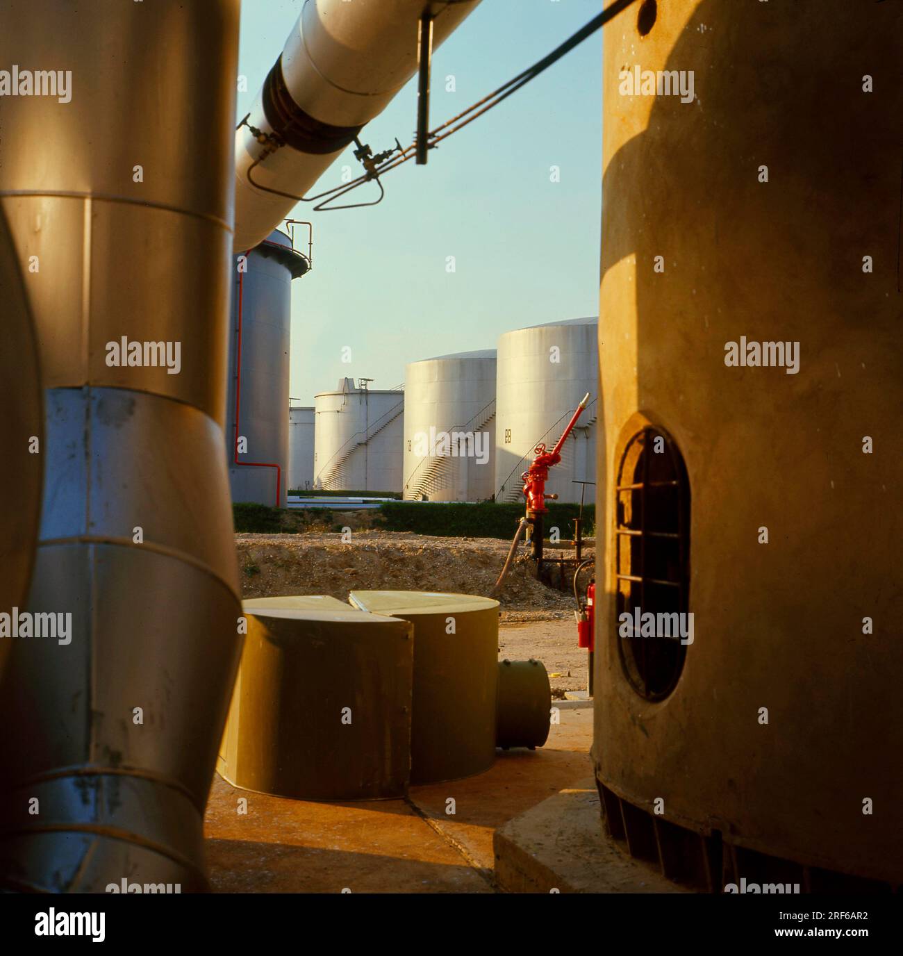 Erdölraffinerie in Karlsruhe, Baden-Württemberg, Deutschland Stockfoto