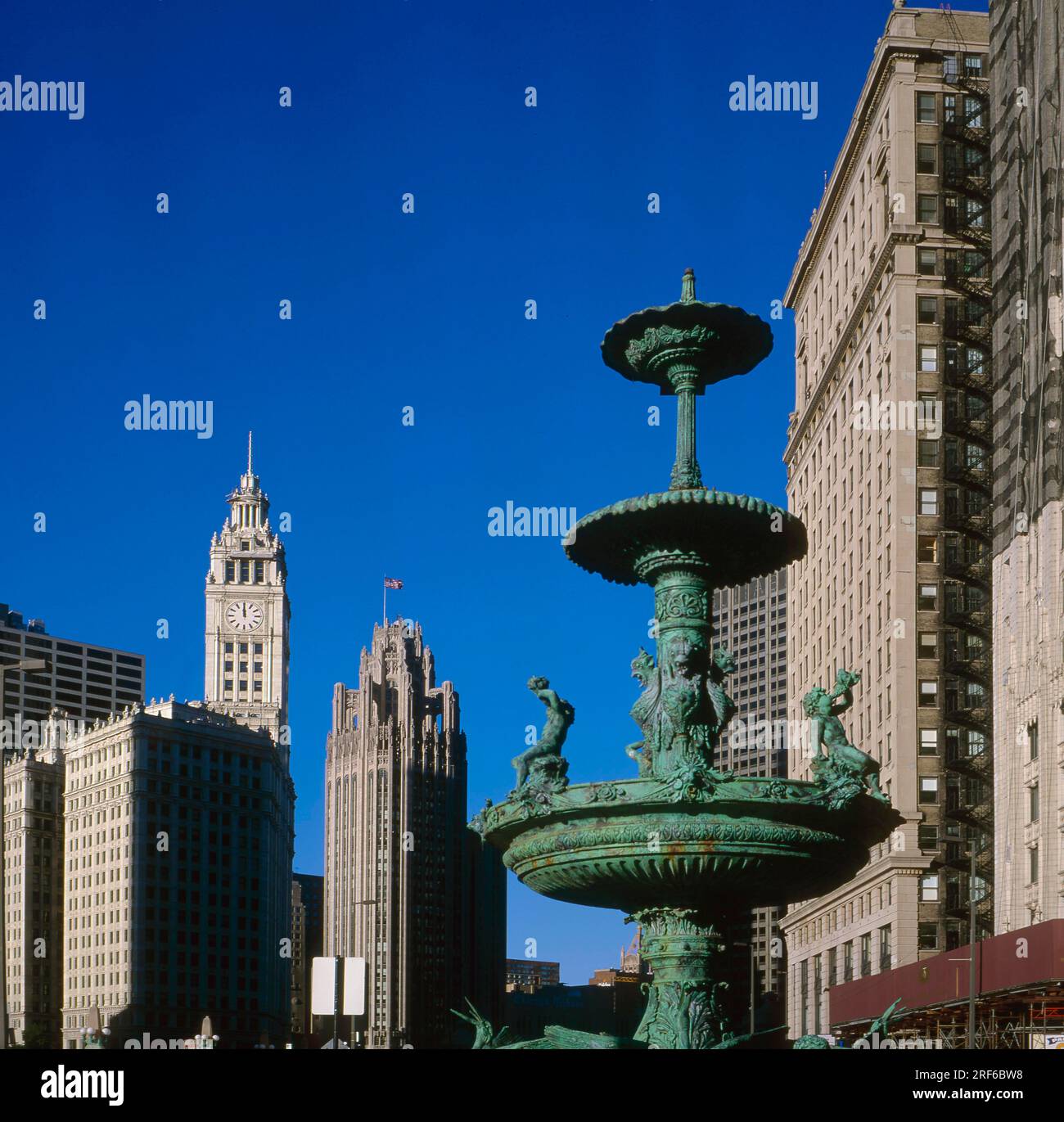 USA, Illinois, Chicago, Wrigley Building, Heald Square, 410 North Michigan Avenue Stockfoto