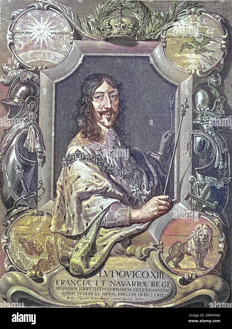 Ludwig XIII., 27. 1601.-14. September. Mai 1643, Krieg von 1610 bis 1643 König von Frankreich und Navarra. Er trägt den Spitznamen Louis le Juste, digitale verbesserte Reproduktion eines Originaldrucks aus dem 19. Jahrhundert / Louis XIII, 27. September 1601 - 14. Mai 1643, war von 1610 bis 1643 König von Frankreich und Navarra. Sein Spitzname war Louis le Juste, digital verbesserte Reproduktion eines Originaldrucks aus dem 19. Jahrhundert Stockfoto