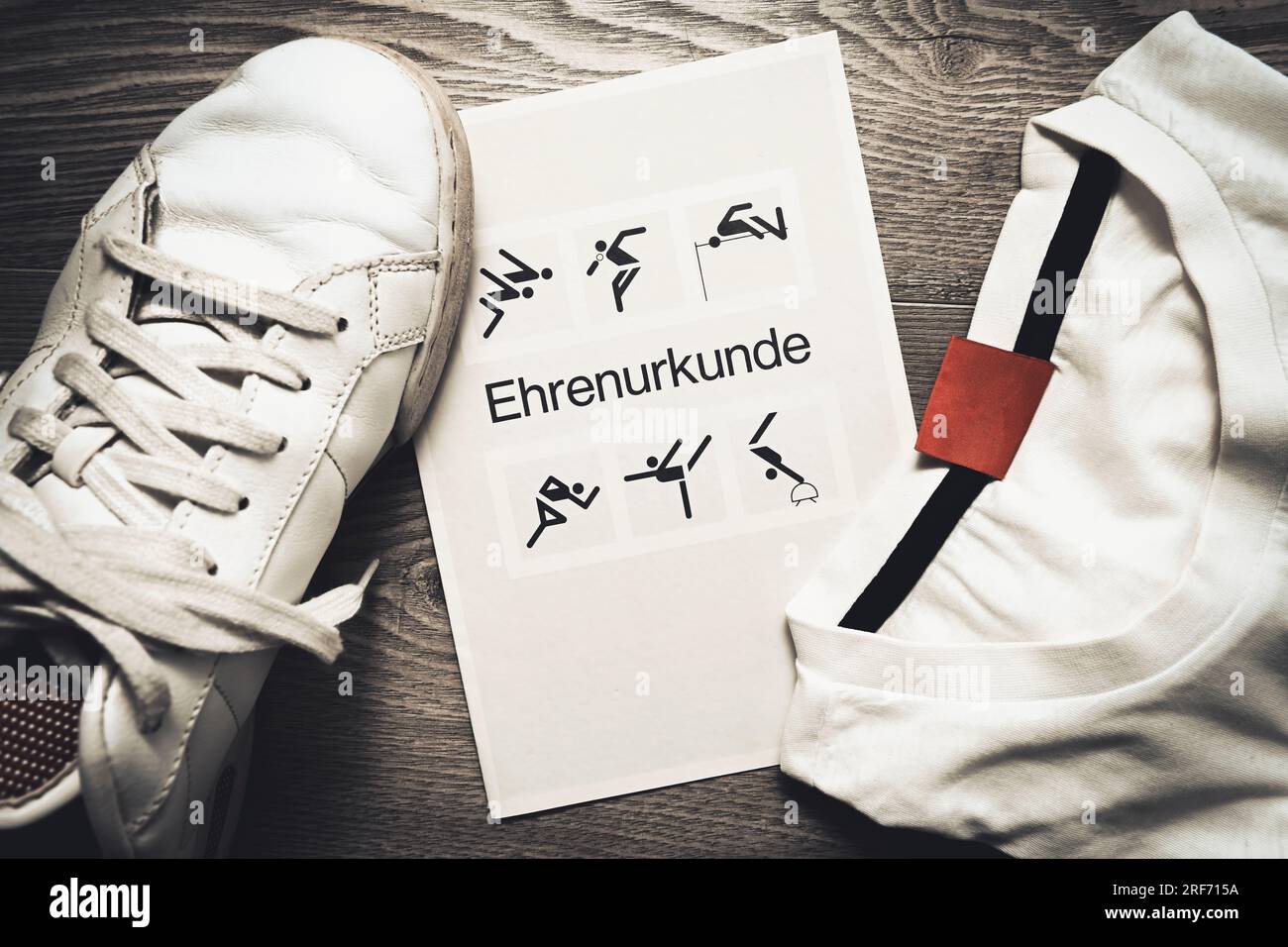 Ehrenurkunde der Bundesjugendspiele Stockfoto