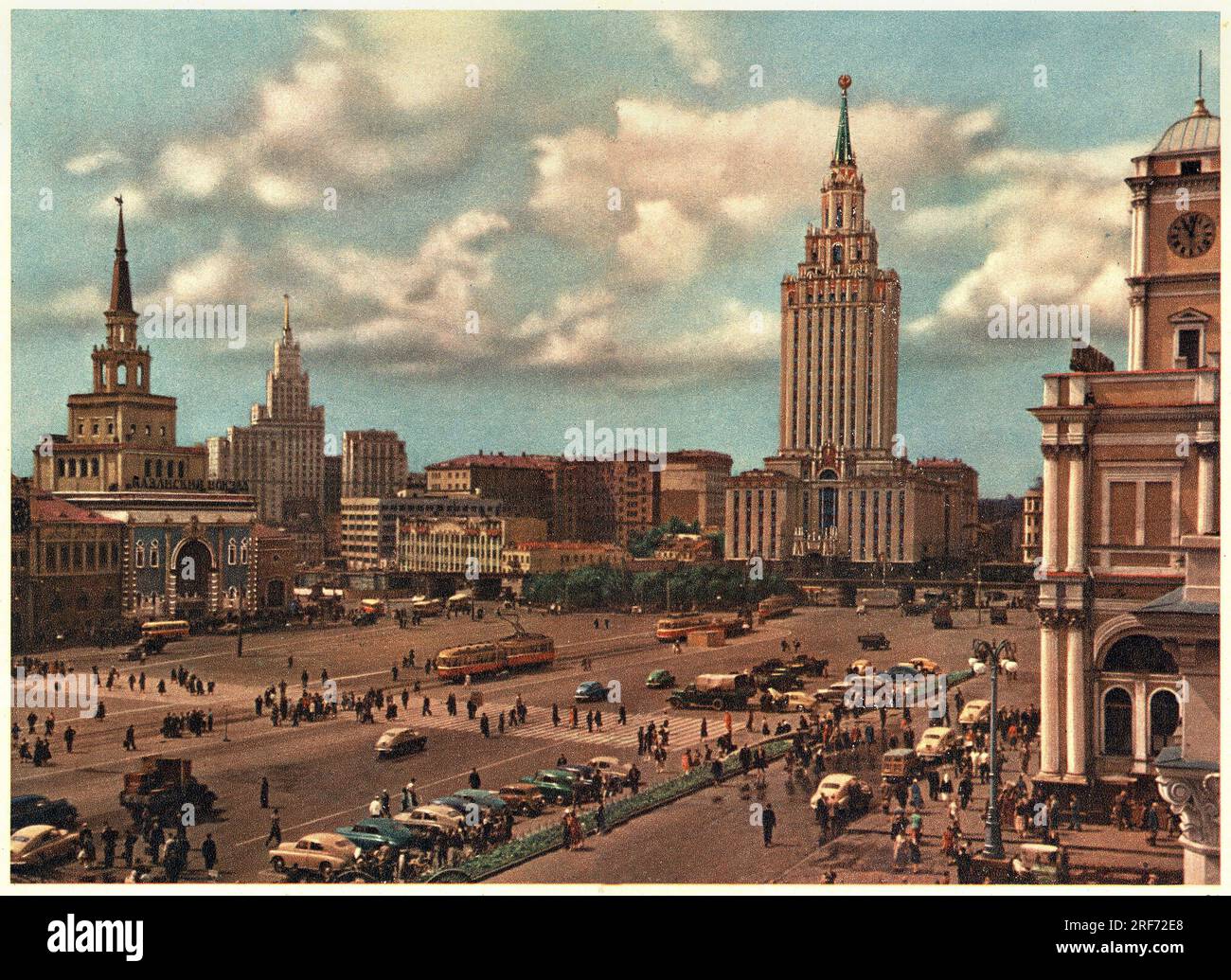 Architektur Stalinienne, Place Komsomolskaya a Moscou Construite en 1952. Fotografie, Moscou, 1955. Stockfoto