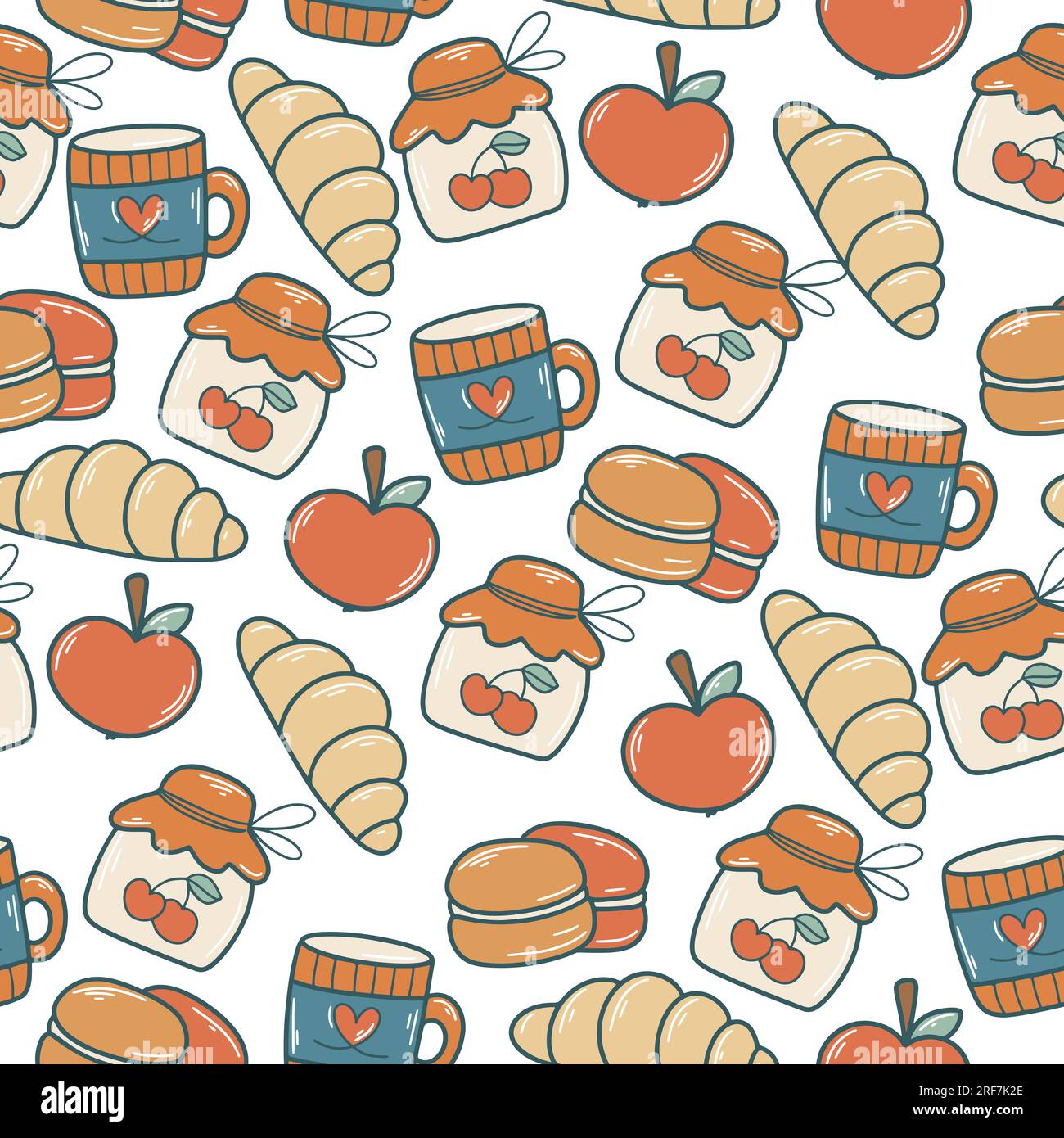 Nahtloses Herbstmuster mit Gebäck Stock Vektor