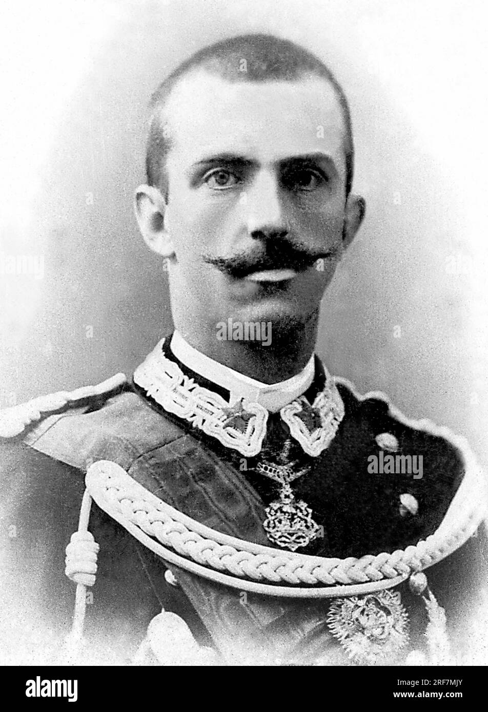 Portrait de Victor Emmanuel III d'Italie (Victor-Emmanuel) (Vittorio Emanuele) (1869-1947), roi d'Italie de 1900 jusqu'a son abdication en 1946. Stockfoto