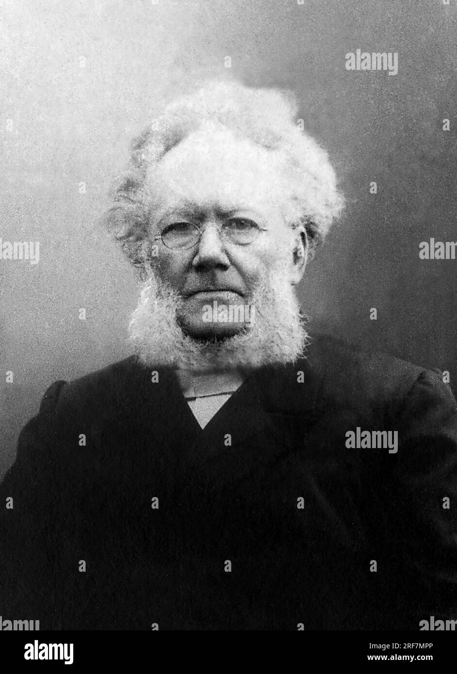 Portrait de Henrik (Henri) Johan Ibsen (1828-1906), Dramaturge norvegien. Stockfoto