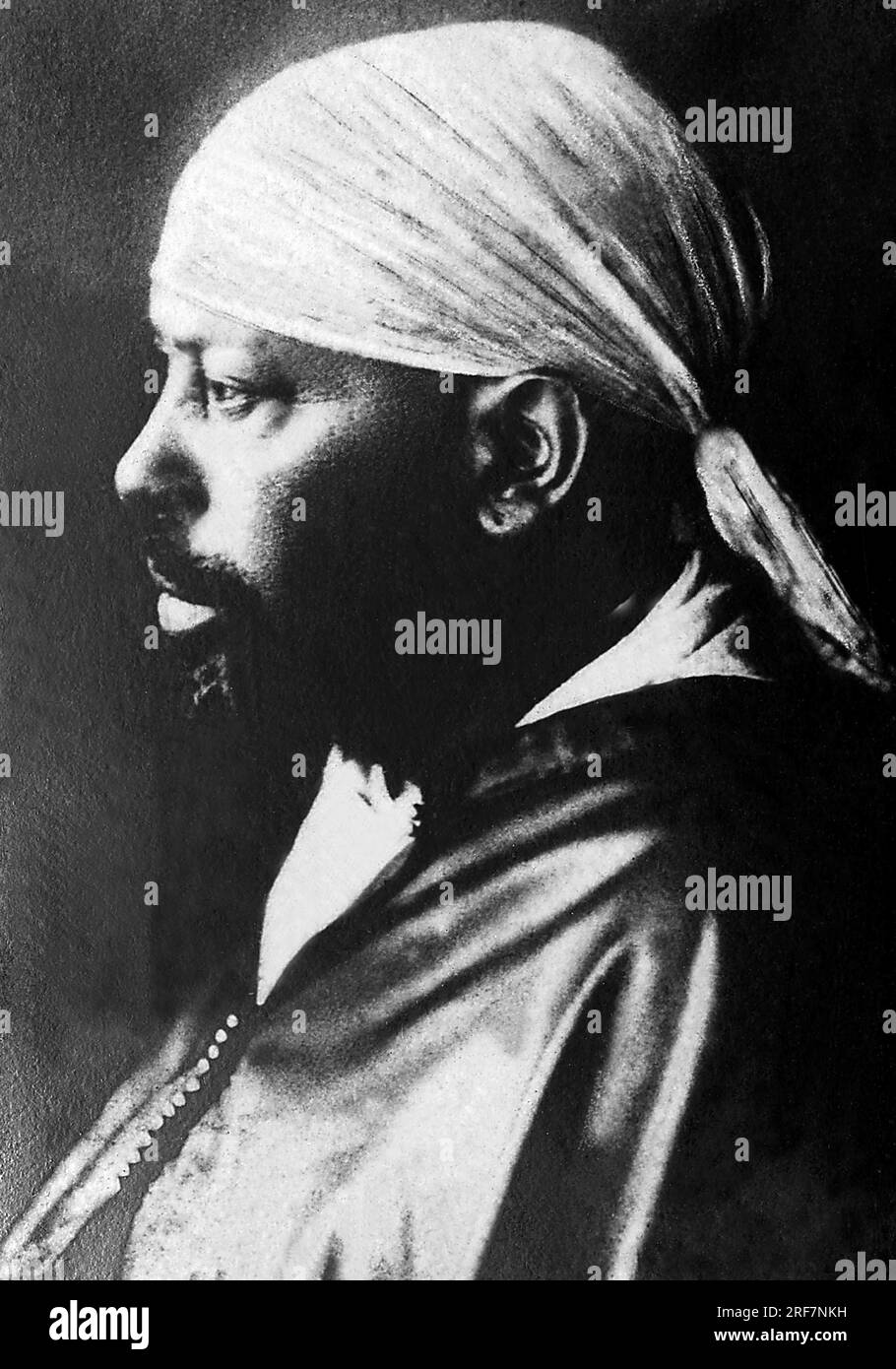 Portrait de Menelik II (1844-1913), Kaiser d'Äthiopie (1889-1913). Stockfoto