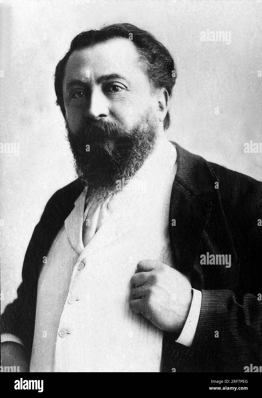 Portrait de Catulle Mendes (1841-1909), Poete francais. Stockfoto