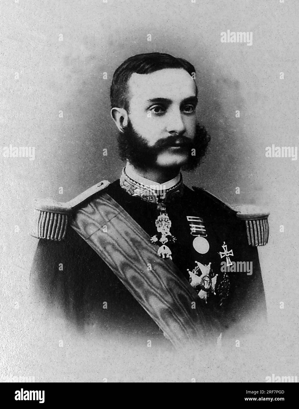 Portrait de Alphonse XII (1857-1885), il devint roi d'Espagne de 1874 a 1885 apres un long Exil en Europe. Stockfoto