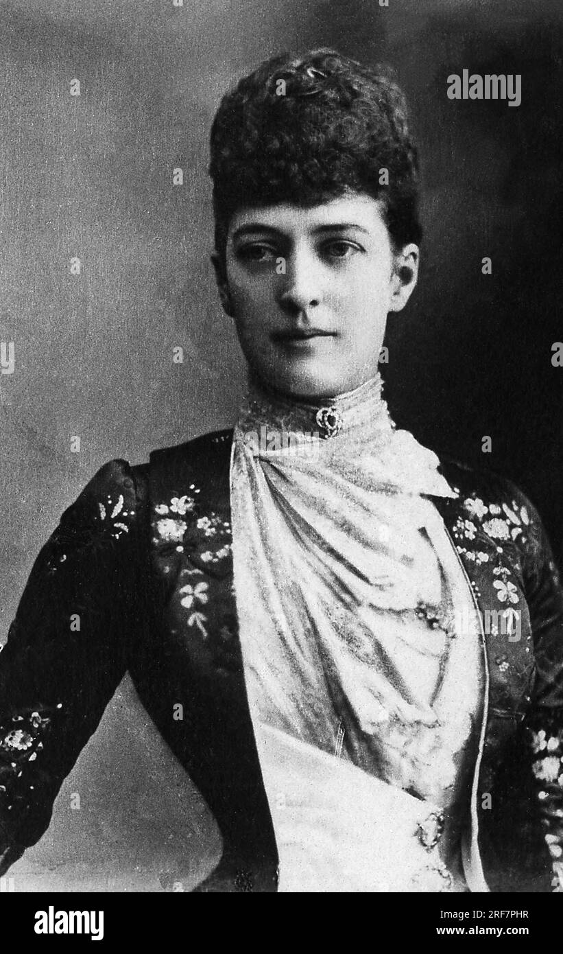 Portrait de Alexandra de Danemark (1844-1925), Princesse de Galles et reine d'Angleterre, elle fut l'epouse d'Edouard VII roi d'Angleterre. Fotografie, Debüt du 20e Siecle. Stockfoto
