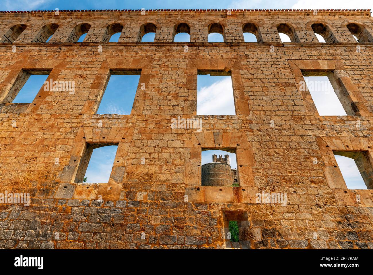 Der Palast der Marquise von Berlanga, Berlanga de Duero, Soria, in Castilla-La Mancha, Spanien. Die Burg wurde während der arabischen Eroberung der erbaut Stockfoto