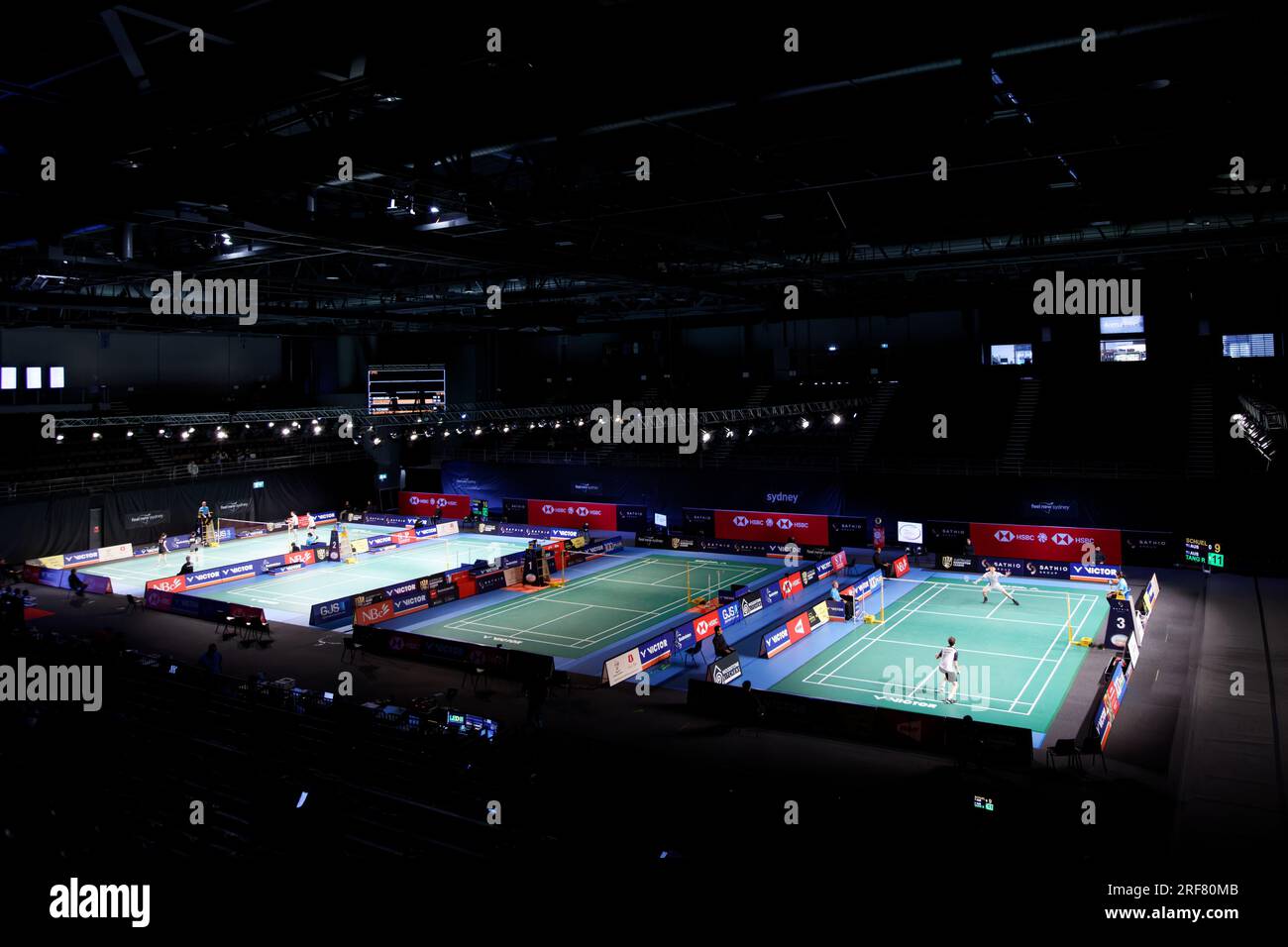 Sydney, Australien. 01. Aug. 2023. Ein allgemeiner Überblick über die vier Gerichte am 1. Tag der Sathio Group Australian Open 2023 im Quaycenter am 1. August 2023 in Sydney, Australien Kredit: IOIO IMAGES/Alamy Live News Stockfoto