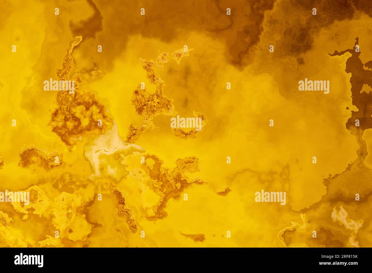 Yellow Fire – marmorierte Struktur in Gelb und Braun Stockfoto