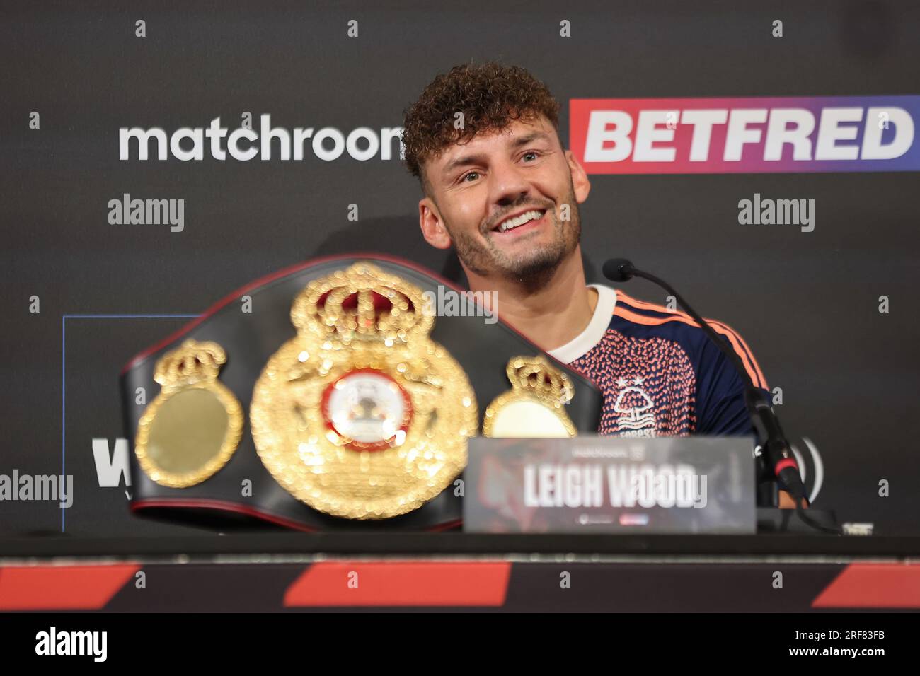 Leeds, Großbritannien. 01. Aug. 2023. Aspire (The Banking Hall), Leeds, West Yorkshire, 1. August 2022. Leigh Wood während der Leigh Wood gegen Josh Warrington Pressekonferenz Kredit: Touchlinepics/Alamy Live News Stockfoto