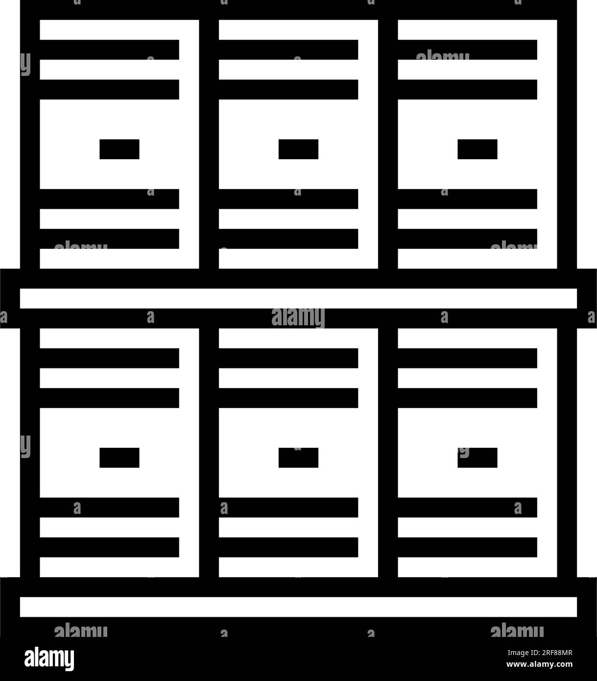 Vektordarstellung des Liniensymbols für Chemikalienlager Stock Vektor