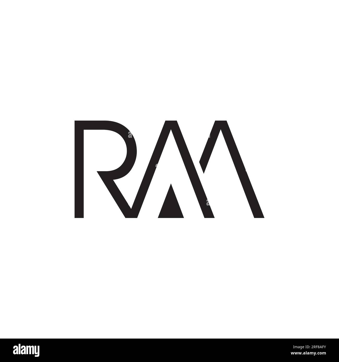 Anfangsbuchstabe RAM R A M Monogramm-Logo. Design-ID-Logo, Buchstabe. RAM-Logo für kreative Anfangsbuchstaben Stock Vektor