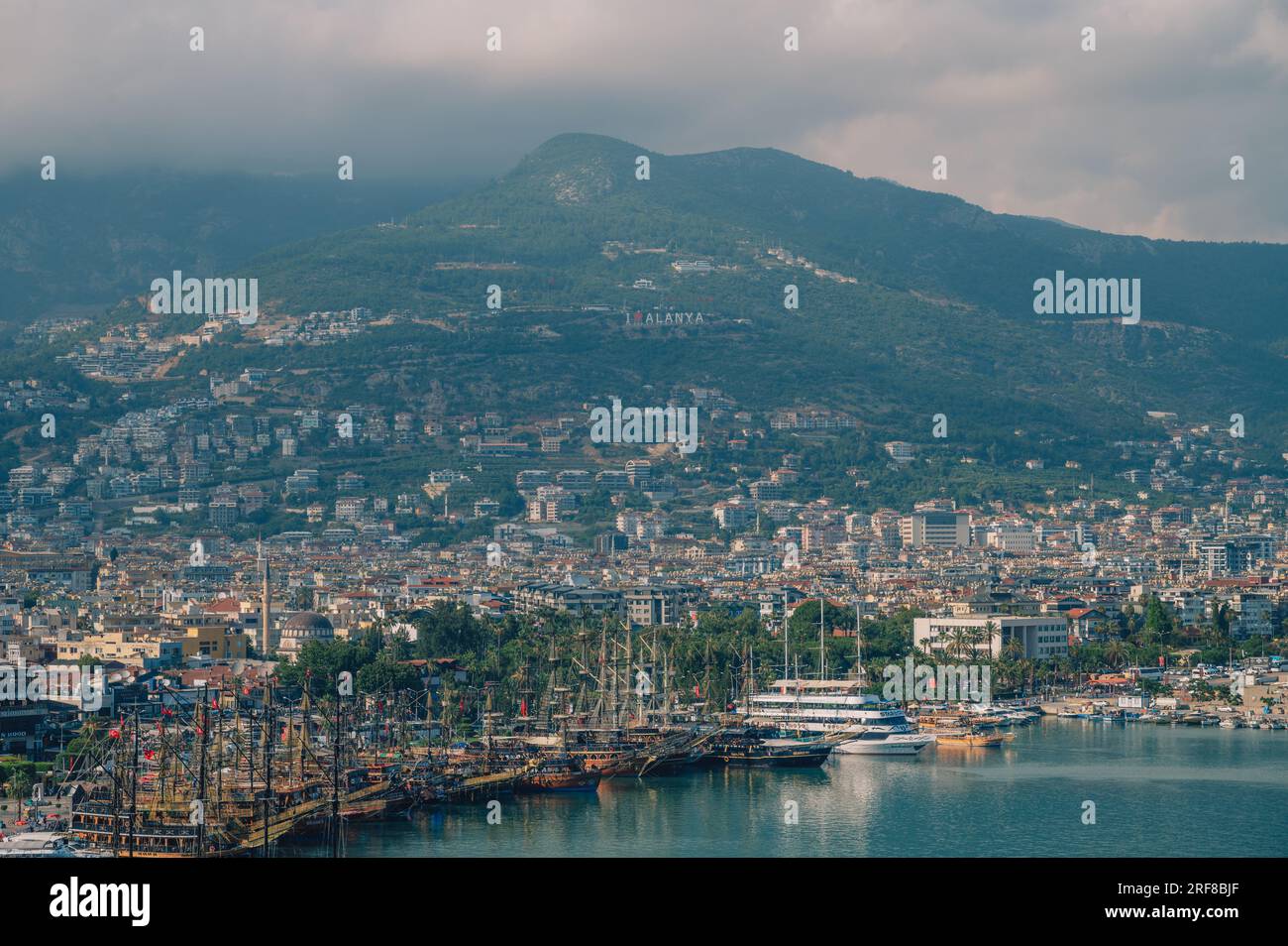 Stadt Alanya, Türkei, Blick vom roten Turm (kizil kule) Stockfoto