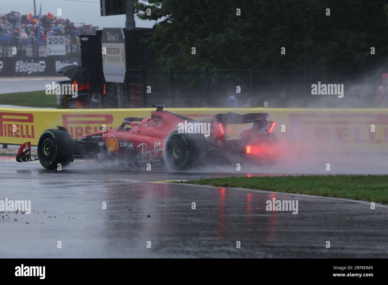 Charles Leclerc von Monaco mit dem (16) Scuderia Ferrari SF-23 Ferrari während der Formel 1 MSC Cruises Belgischer Grand Prix 2023 am 30. Juli 2023 in Francorchamps, Belgien. Stockfoto