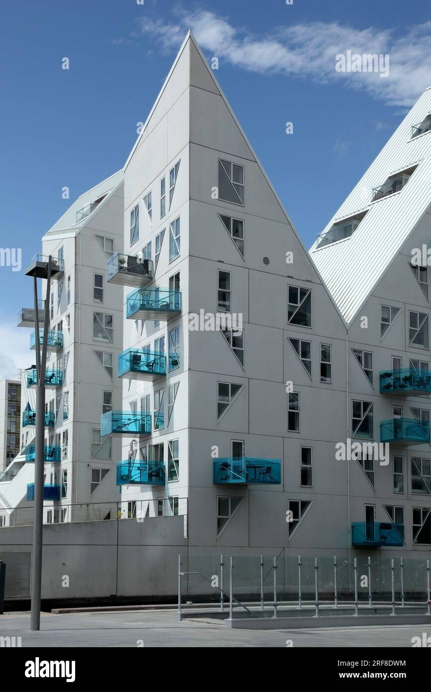 Die Eisberghäuser, Aarhus docklands, Dänemark. Stockfoto